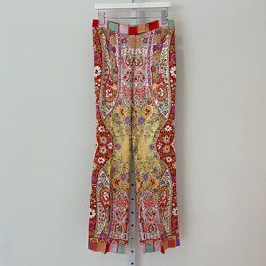 ETRO ORANGE FLORAL VISCOSE TROUSERS MODEL 19212 SIZE IT 42 / US 6 NWTS!
